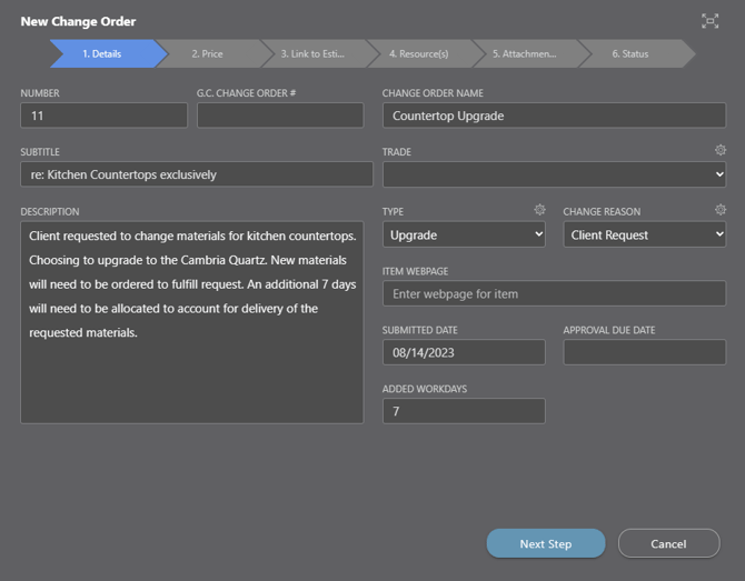 Change Order Overview - Create a Change Order