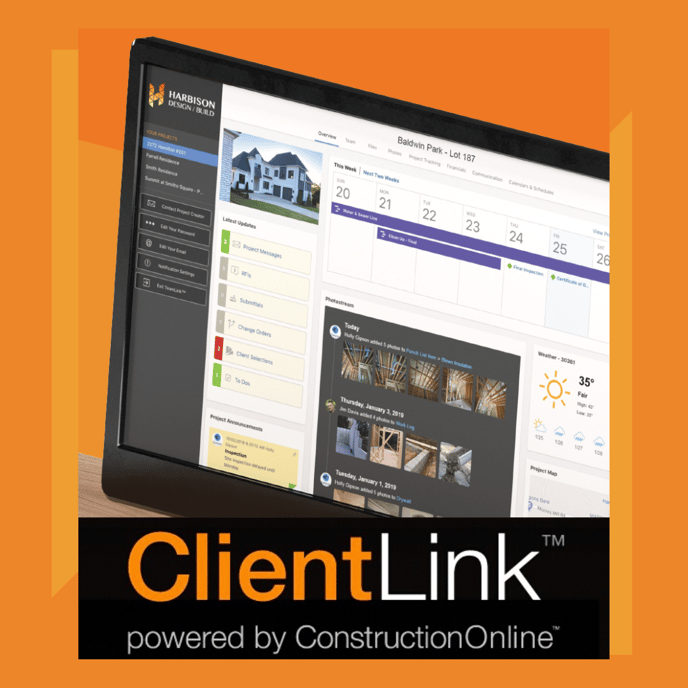 Convenient online client logins keep construction new home clients connected with new home builders