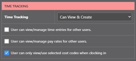 Cost Code Visibility - Manage Permissions