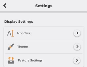Display Setting options in the ConstructionOnline Mobile App