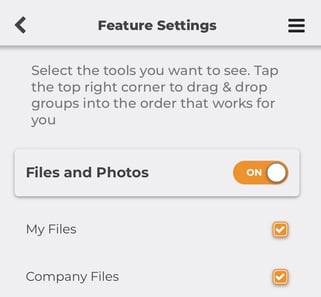 CO Mobile's Feature Settings