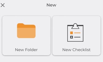 ConstructionOnline's "New" button option for checklists