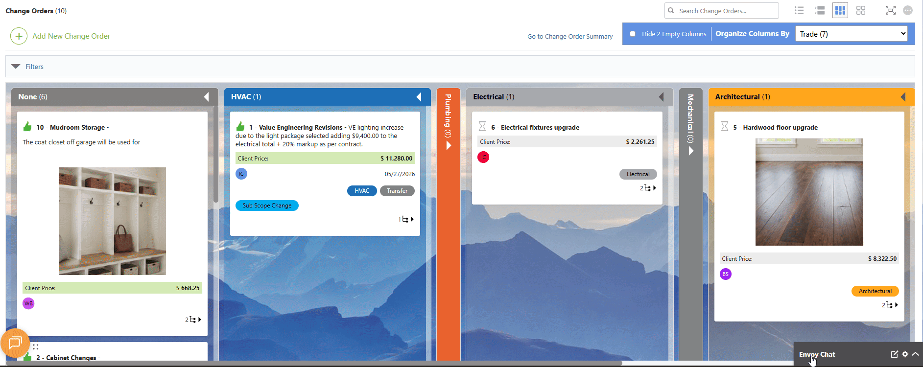 Add new Custom Value Column in Board View for Change Orders