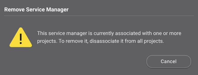 ConstructionOnline's Service Manager Assignment warning