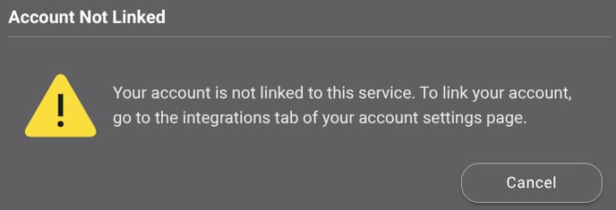 The message that appears when ConstructionOnline is not integrated with Google and/or Microsoft