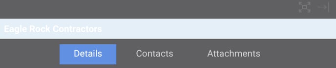 Modify the existing company's information by navigating between the tabs