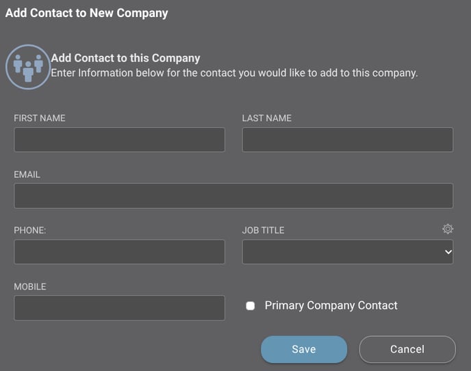 Enter a Contact's information manually