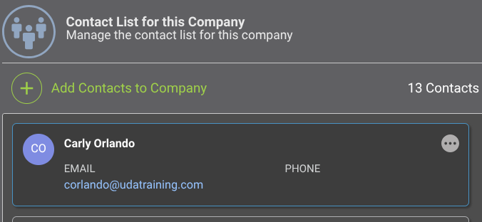 Set an existing Contact as the Primary Contact for a Company in ConstructionOnline