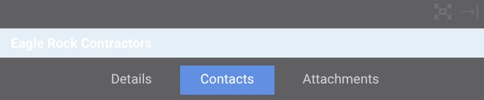 Navigate to the Contacts tab to view Contacts associated with a Company
