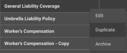 Duplicate insurance and certificates in ConstructionOnline