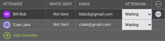 Configure the settings for meeting invitations for an individual Meeting Attendee