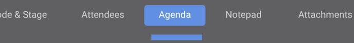 Navigate to the Agenda tab to structure the Meeting outline