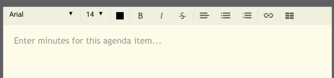 Enter Notes related to Meeting Agenda Items while recording construction Meeting Minutes