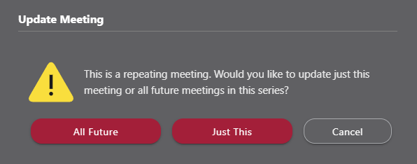 Decide which meetings to update when modifying recurring meetings in ConstructionOnline's Meeting Minutes feature