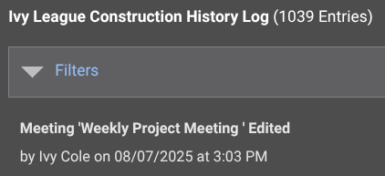 Track user activity in ConstructionOnline's Company History Log