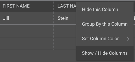 ConstructionOnline's Show/Hide Columns Option