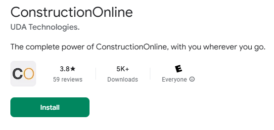 ConstructionOnline Mobile in Google Play Store