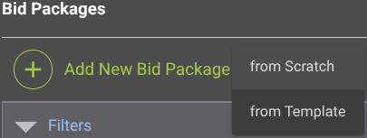 Add New Bid Package from a template option in ConstructionOnline
