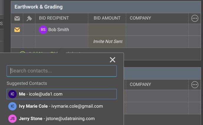 Inviting Bidders to Bid Sheets within a Bid Package in ConstructionOnline