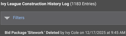 ConstructionOnline's Company History Log