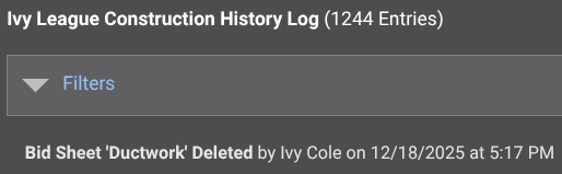 ConstructionOnline's Company History Log