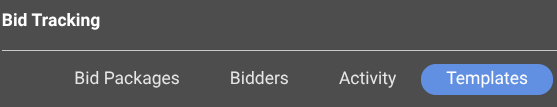 ConstructionOnline's Bid Tracking "Templates" tab