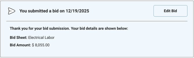 ConstructionOnline's bid submission indicator