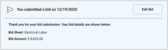 ConstructionOnline's bid submission indicator