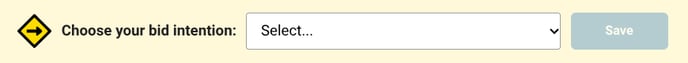 ConstructionOnline's dropdown for intention to bid