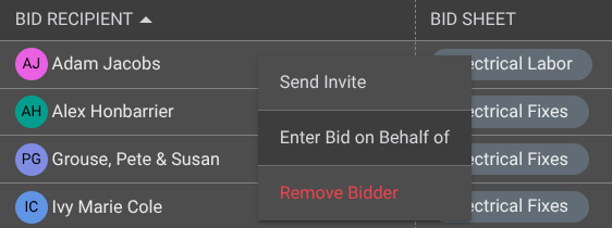 ConstructionOnline's option to submit a bid on behalf of bidder