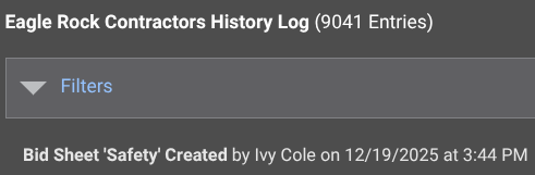 ConstructionOnline's Company History Log