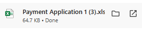 ConstrucitonOnline's Payment Application Excel Export download
