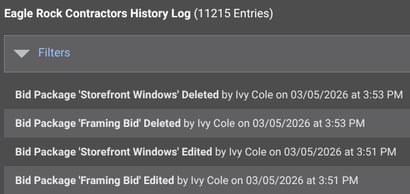 ConstructionOnline's Company History Log