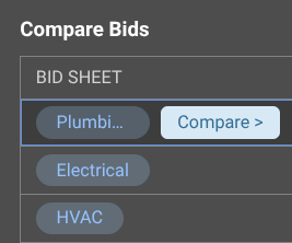 ConstructionOnline's Compare option for line by line bid comparisons