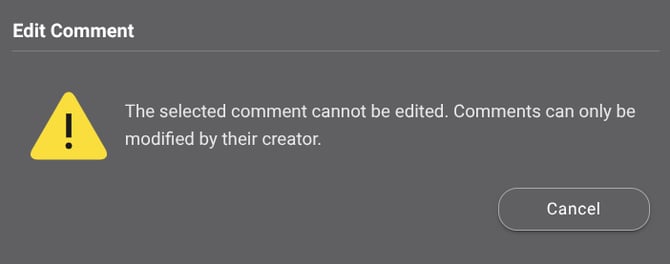 ConstructionOnline's warning about only editing Comments you've created