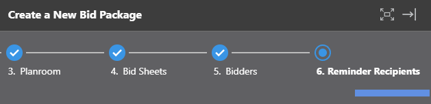 ConstructionOnline's Reminder Recipients tab in Bid Tracking