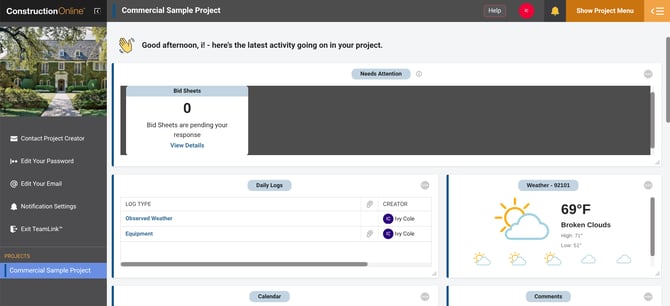 ConstructionOnline's TeamLink Portal