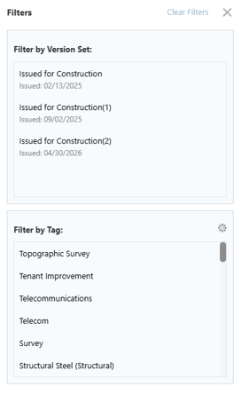 ConstructionOnline's Planroom Filters