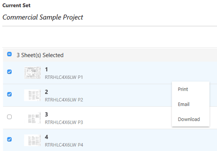 ConstructionOnline's bulk option for plan sheets