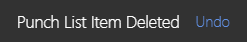 ConstructionOnline's pop up message about Punch List Item deletion