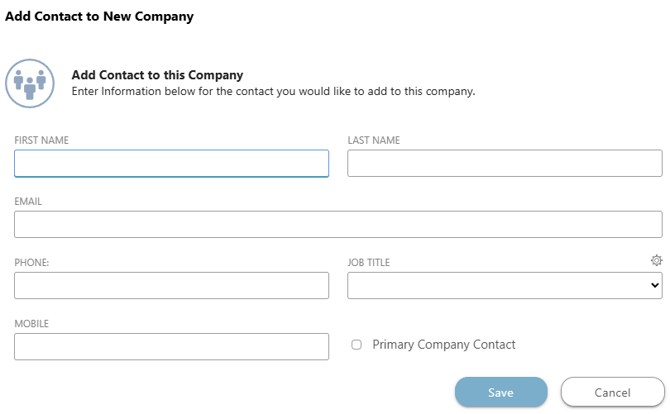 Enter a Contact's information manually