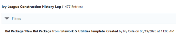 ConstructionOnline's Company History Log