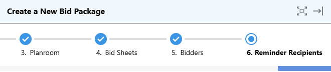 ConstructionOnline's Reminder Recipients tab in Bid Tracking