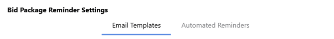 ConstructionOnline's Bid Package Reminder Settings