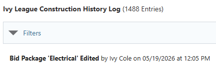 ConstructionOnline's Company History Log