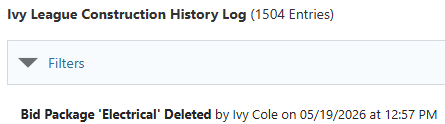 ConstructionOnline's Company History Log