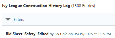 ConstructionOnline's Company History Log