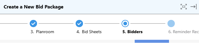 ConstructionOnline's "Bidders" tab