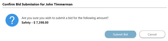 ConstructionOnline's submit bid double-verification message