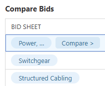 ConstructionOnline's Compare option for line by line bid comparisons